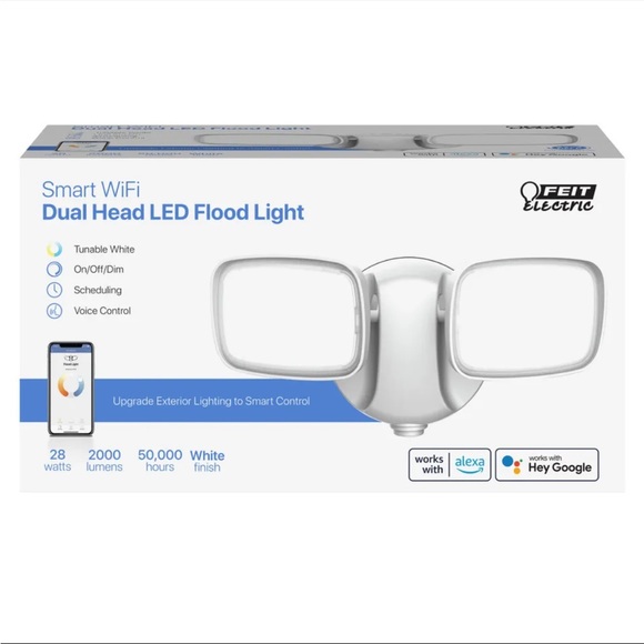 Feit Electric SMART Switch Hardwired LED White Security Floodlight - Picture 2 of 2